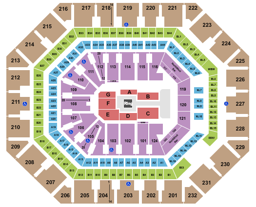 PHX Arena WWE Seating Chart